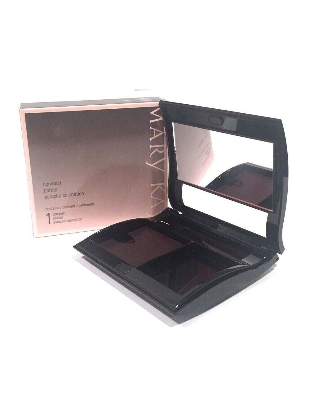 NEW Mary Kay Unfilled Magnetic Black Compact 017362